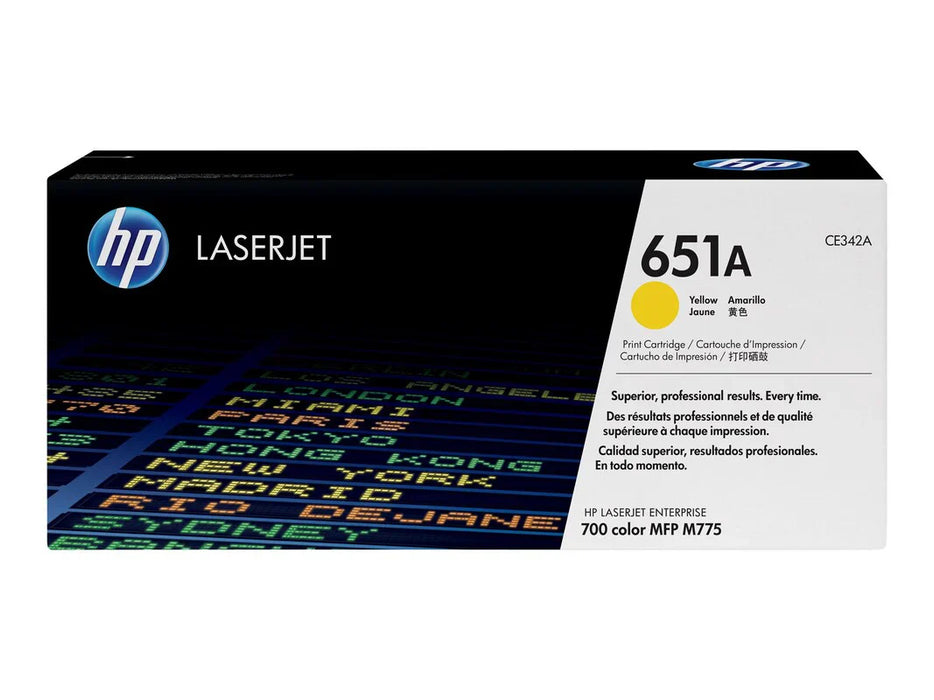 New, Pre-Owned - HP 651A Standard-Yield Yellow Toner Cartridge, CE342A