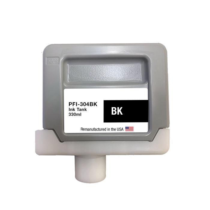 U.S. Remanufactured for Canon PFI-304BK 330ml Black Ink Cartridge