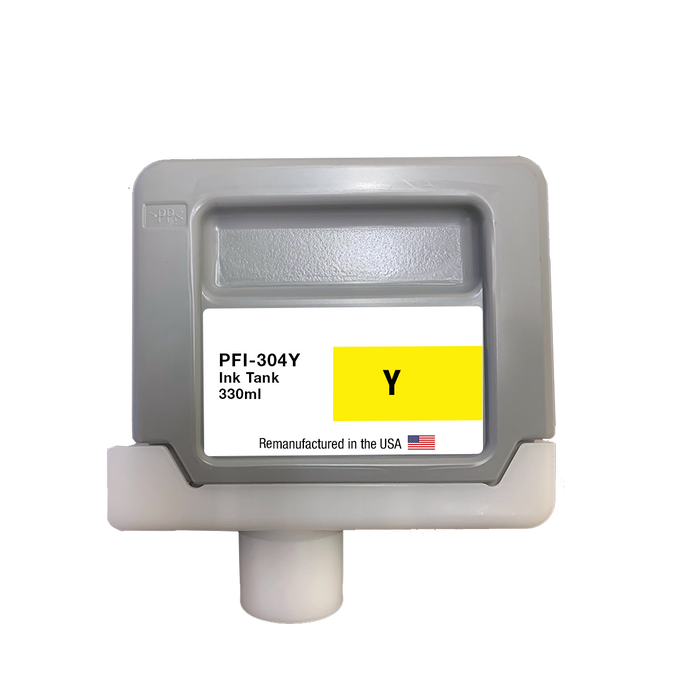 U.S. Remanufactured for Canon PFI-304Y 330ml Yellow Ink Cartridge