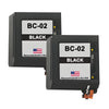 U.S. Remanufactured for Canon BC-02 Black Ink Cartridges Twin Pack