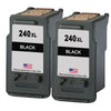 U.S. Remanufactured for Canon PG-240XL Black Twin Pack High Yield Ink Cartridges