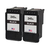 U.S. Remanufactured for Canon PG-245XL Black Twin Pack High Yield Ink Cartridges