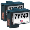 U.S. Remanufactured Ink Cartridges for Dell Series 2 7Y743 Black Twin Pack