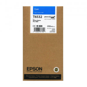 New, Pre-Owned - Epson T6532 Cyan Ink Cartridge, T653200
