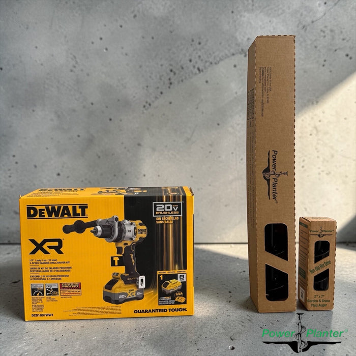 Easy Dig Gardener Starter Complete Bundle (2"x 7", 3"x 24" and DEWALT DCD1007WW1 20V MAX* XR®)