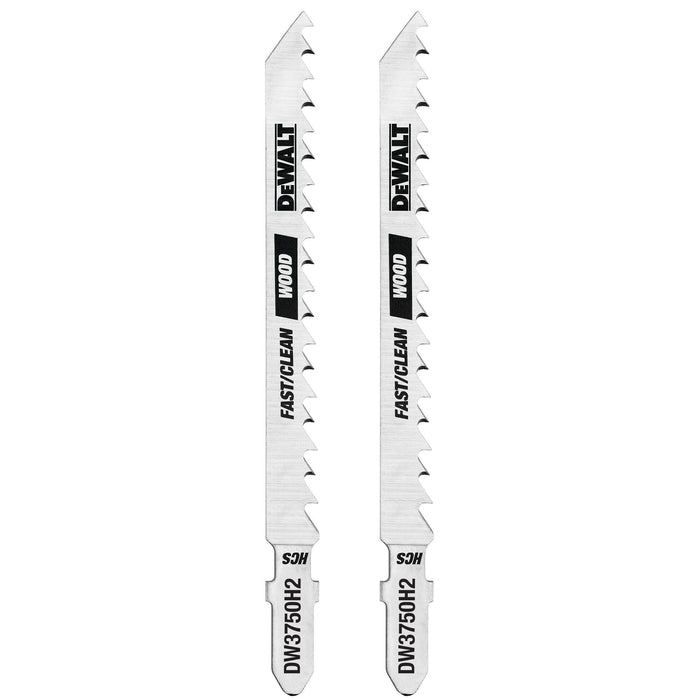 DeWalt DW3753H 4-Inch 6 Tpi Fast Clean Cut Wood High Carbon Steel T-Shank Jig Saw Blade, 5-Pack