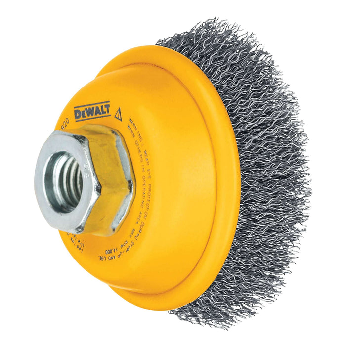 DeWalt DW4910 3" x 5/8"-11 HP .014 Carbon Crimp Wire Cup Brush