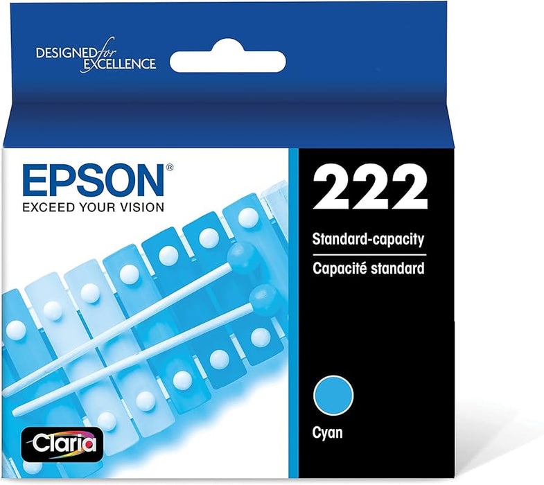 New, Pre-Owned - Epson 222 Cyan Ink Cartridges, T222220-S
