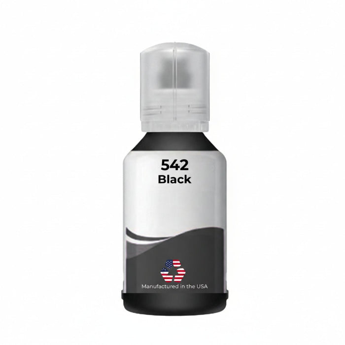 US Remanufactured for Epson 542 (T542120-S) 130 ml Black Ultra High Yield Ink Bottle Made in the USA, T542120-S