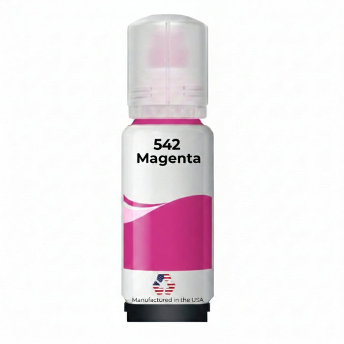 US Remanufactured for Epson 542 (T542320-S) 70 ml Magenta Ultra High Yield Ink Bottle Made in the USA, T542320-S