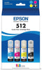 New, Pre-Owned - Epson T512 EcoTank Multi-Color (4-Pack) Ink Bottle, T512520-S