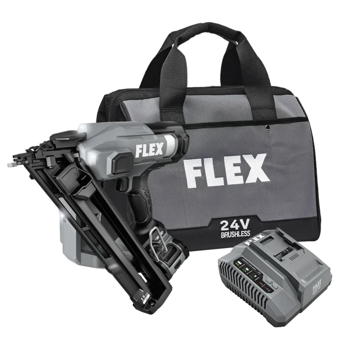FLEX FX4311B-1A 15Ga Angled Nailer Kit (1x2.5Ah Battery+160W Charger)