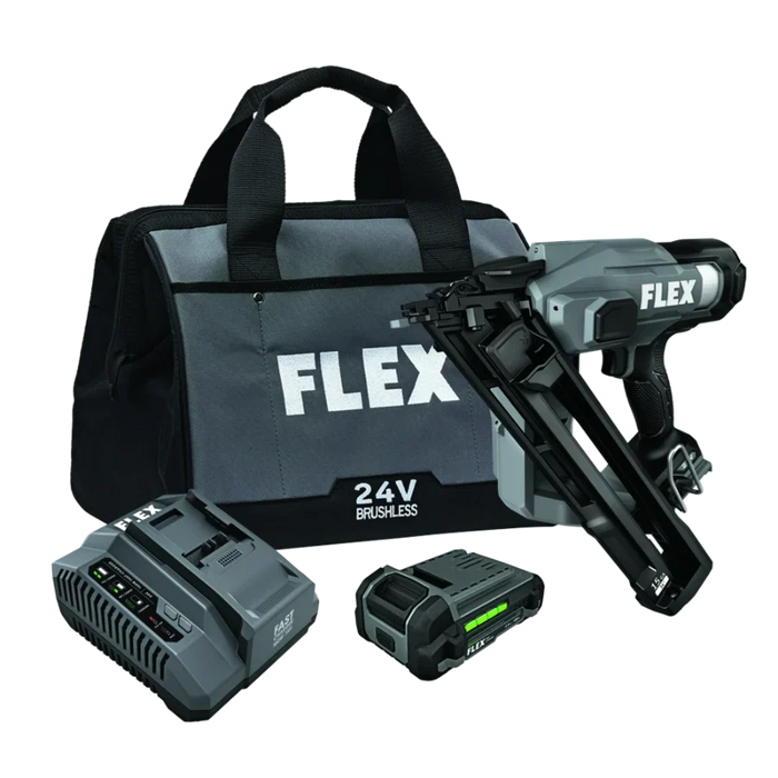 FLEX FX4311B-1A 15Ga Angled Nailer Kit (1x2.5Ah Battery+160W Charger)