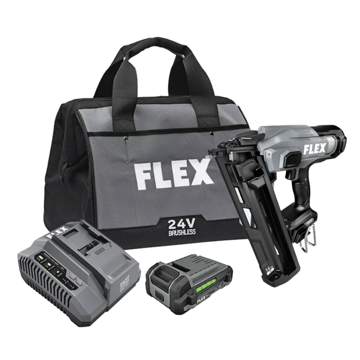 FLEX FX4321A-1A 16Ga Angled Nailer Kit (1x2.5Ah Battery+160W Charger)
