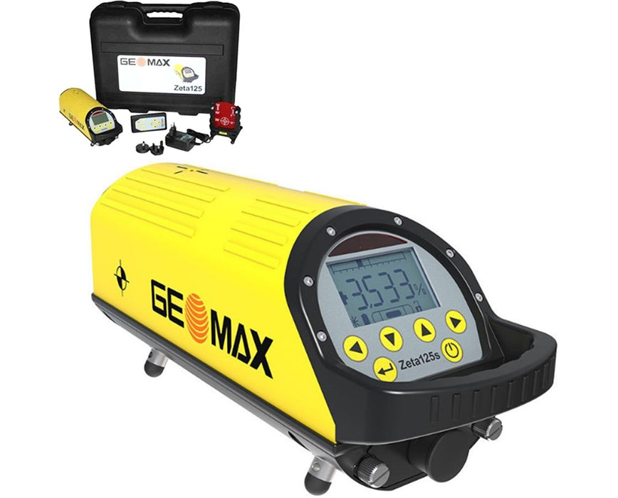 GeoMax Zeta125SG Auto Levelling Green Beam Pipe Laser with Universal Target Package and Large Case - 6017158