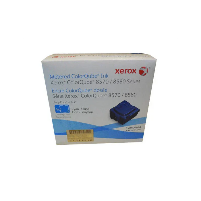New, Pre-Owned - Xerox ColorQube 8570 / 8580 Cyan Solid Ink Pack (4 Sticks) (108R00946)