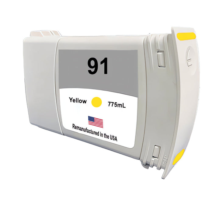 U.S. Remanufactured for HP 91 775mL (C9469A) Yellow Ink Cartridges