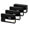 U.S. Remanufactured Ink Cartridges for HP 711XL 1 Black / 711 3 Color 4-pack