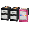 U.S. Remanufactured for HP 901XL 2 Black / 901 1 Tri-Color 3-Pack Ink Cartridges