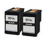 U.S. Remanufactured for HP 901XL (CC654AN) Black Twin Pack Ink Cartridges