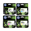 New, Pre-Owned - HP 915XL Black, Cyan, Magenta, Yellow (4 Pack) Ink Cartridges