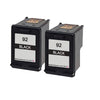 U.S. Remanufactured for HP 92 (C9362WN) Black Twin Pack Ink Cartridges