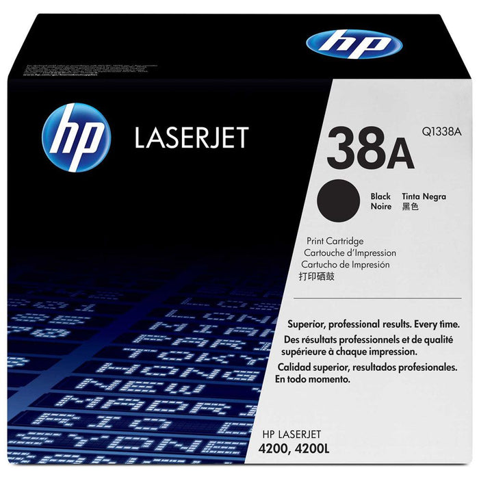 New, Pre-Owned - HP 38A Standard Yield Black  LaserJet Toner Cartridge, Q1338A