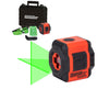 Manual Self-Leveling Green Beam Cross-Line Laser Kit w/ Magnetic Target, Glasses & Hard-Shell Case