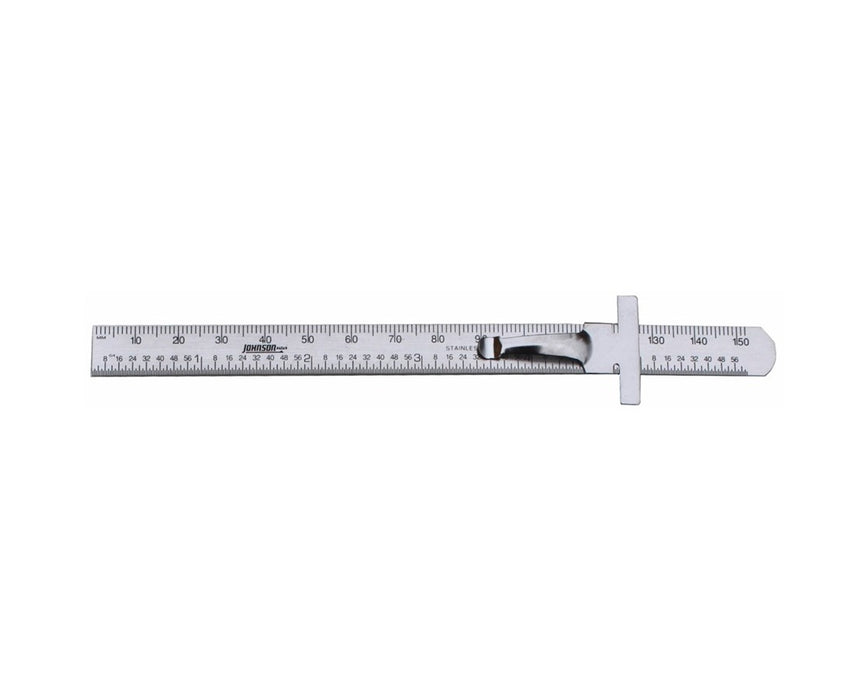 6" Stainless Steel Pocket Clip Ruler