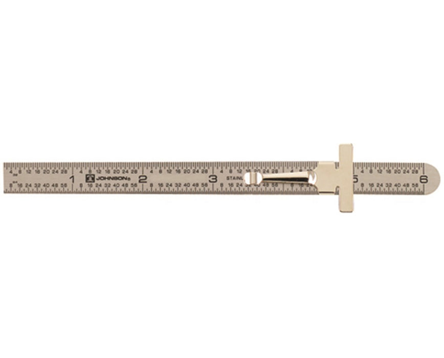 6" Stainless Steel Pocket Clip Ruler 1/64" & mm (Metric)