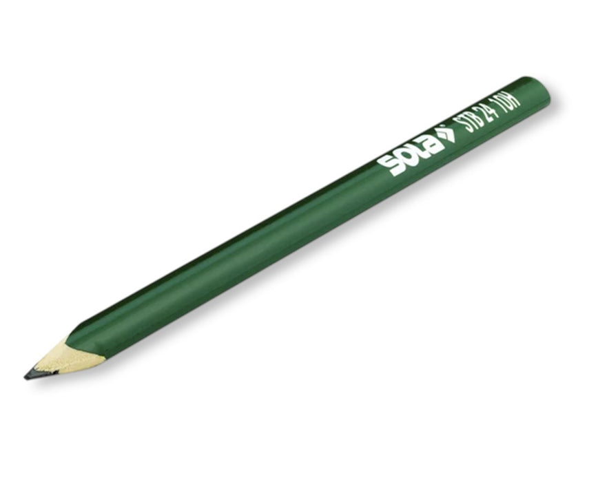 SOLA Green Mason's Wood Pencil w/ Black Lead; Qty: 100-Box