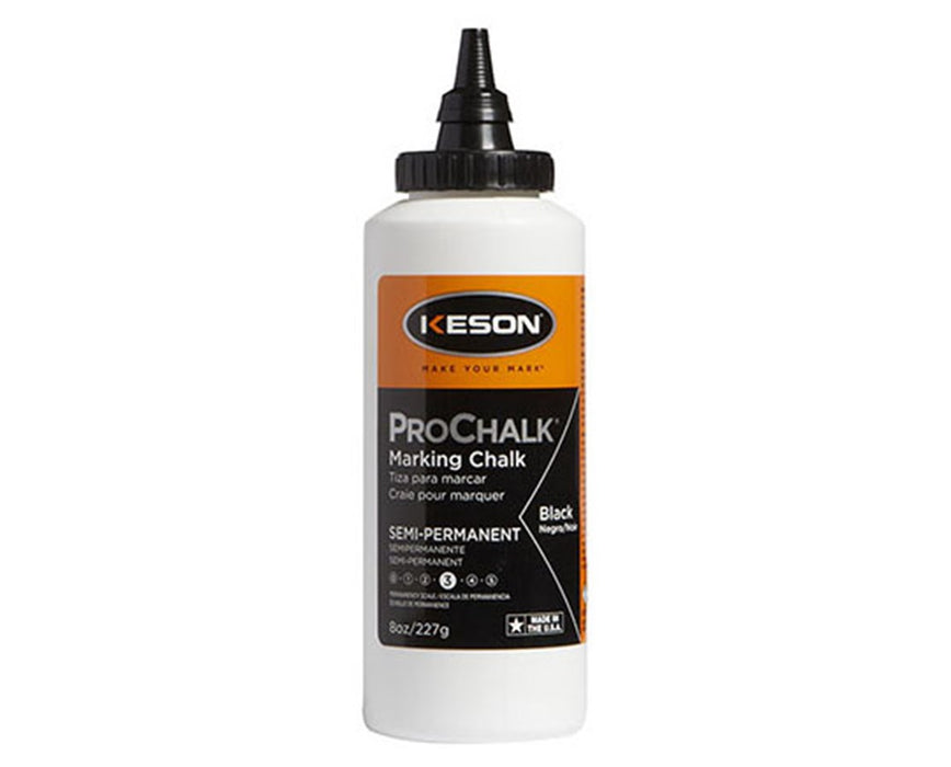 ProChalk Black Semi-Permanent Waterproof Marking Chalk 8 Oz. (Qty. 12)