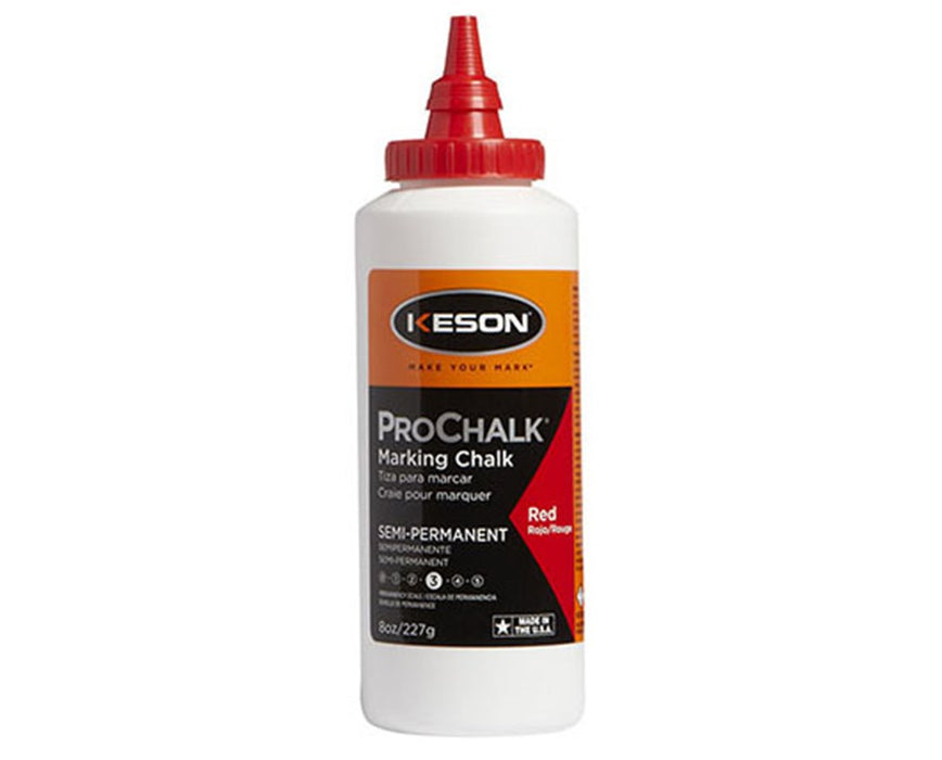 ProChalk Red Semi-Permanent Waterproof Marking Chalk 8 Oz. (Qty. 12)