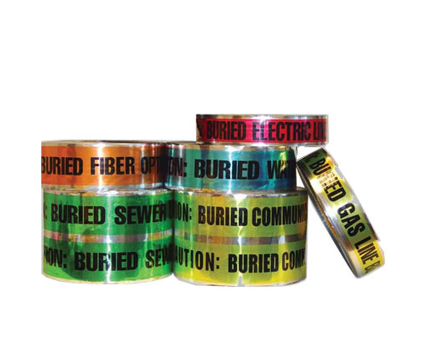 Foil Underground Detectable Tape Caution Buried Sewer Line Below - 3" Wide