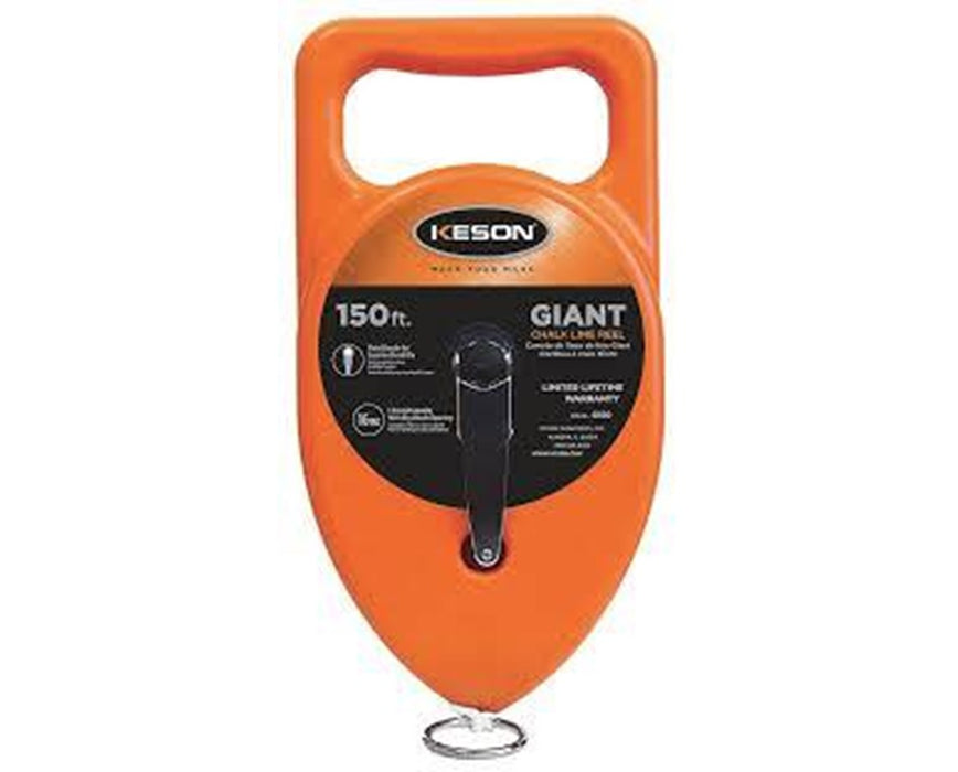 150 Feet Giant Chalk Line Reel; 24 Oz Capacity with Cotton String