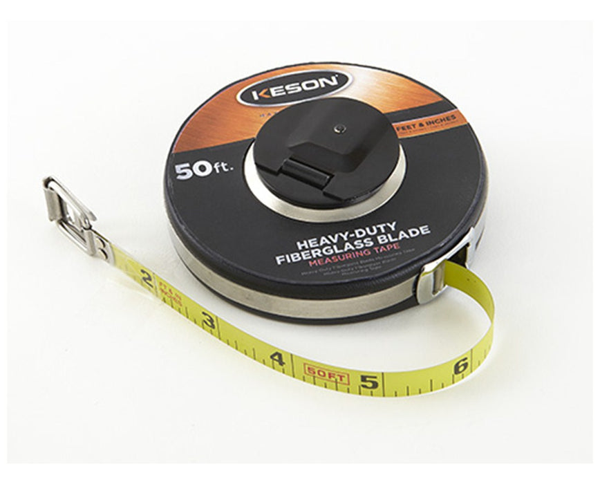 NT Steel Measuring Tape (100 ft./30 m) ft., in., 1/8 & m, cm, 2 mm, Hook End & Double Hook