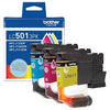New, Pre-Owned - Brother LC501XL High Yield Multi-Color (CMY) Ink Cartridge, 3-Pack