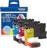 New, Pre-Owned - Brother LC501 Standard Yield Multi-Color (CMY) Ink Cartridge,3-Pack