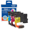 New, Pre-Owned - Brother LC504XL High Yield Multi-Color (CMY) Ink Cartridge,3-Pack