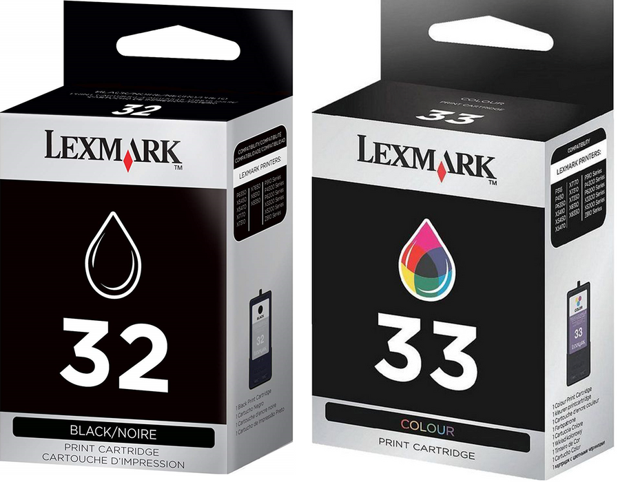 New, Pre-Owned - Lexmark 18C0532 #32/#33 Black & Color Twin Pack ink Cartridges