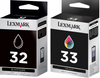New, Pre-Owned - Lexmark 18C0532 #32/#33 Black & Color Twin Pack ink Cartridges