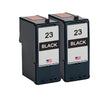 U.S. Remanufactured for Lexmark #23 18C1523 Black Ink Cartridge Twin Pack