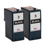 U.S. Remanufactured for Lexmark #3 Black Ink Cartridges Twin Pack