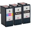 U.S. Remanufactured for Lexmark #4 2 Black / #5 1 Color Ink Cartridges 3-Pack