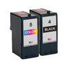 U.S. Remanufactured for Lexmark #4 Black / #5 Color Ink Cartridges Combo Pack