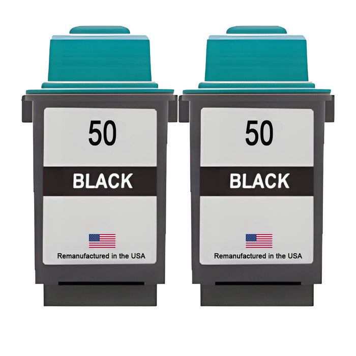 U.S. Remanufactured for Lexmark #50 17G0050 Black Ink Cartridge Twin Pack
