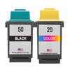 U.S. Remanufactured Ink Cartridges for Lexmark #50 Black / #20 Color Combo Pack