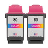U.S. Remanufactured for Lexmark #80 12A1980 Color Ink Cartridge Twin Pack