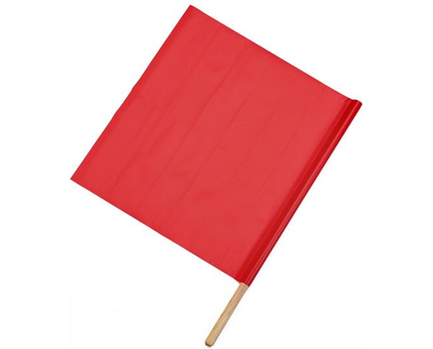 Vinyl Highway Safety Flag, 18"L x 18"W x 24"H, Red (10/Box)