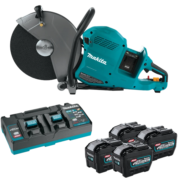 Makita GEC01PL4 80V max (40V max X2) XGT® Brushless 14" Power Cutter Kit with 4 Batteries, AFT®, Electric Brake (8.0Ah)